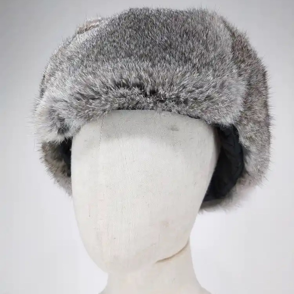 Elegant Gray Fur Hat